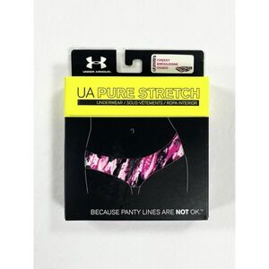 New Under Armour Pure Stretch Cheeky Panties Underwear Black Pink Women's OS